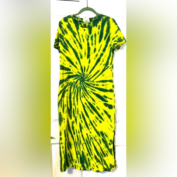 NWT Anthropologie Daily Practice Tie-Dye Midi Dress Lagoon Green - Picture 6 of 6